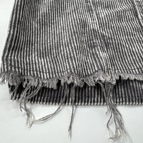 POL Distressed Corduroy Jacket Womens Large Gray Raw Frayed Oversized Crop Indie - Picture 3 of 15
